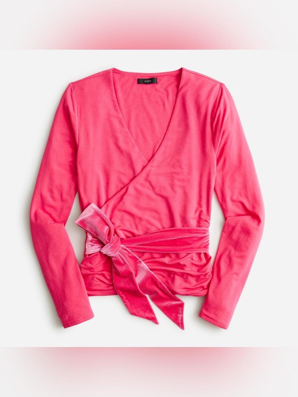 J Crew NWT Formknit Pink Long Sleeve Wrap Top